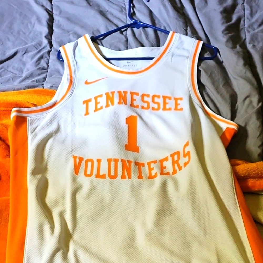 Nike White and Orange Game Jersey